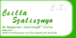 csilla szalisznyo business card